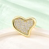 Brass Micro Pave Clear Cubic Zirconia Cuff Rings for Women RJEW-U047-16G-2