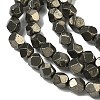 Natural Gold Pyrite/Golden Pyrite Beads Strands G-G459-A01-6mm-4