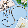 2Pcs 2 Style Aluminum Link Chain Belts with Round & Heart Charms AJEW-FG0002-89-4