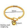 304 Stainless Steel Twist Cable Bangles WG24028-05-2