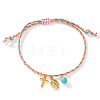 Synthetic Turquoise & Brass Charm Bracelets BU6372-5-1