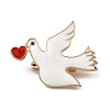 Bird & Love Heart Alloy Enamel Brooches JEWB-K017-04KCG-1