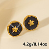 304 Stainless Steel Flower Stud Earrings IK8478-3-2