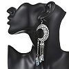 2 Pairs Moon Natural Quartz Crystal Dangle Earrings EJEW-JE06765-3
