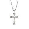 Zinc Alloy Cross Pendant Necklaces NJEW-M211-06B-ASP-1