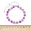 Adjustable Drawbench & Baking Paint Glass Round Braided Bead Bracelets for Women Men BJEW-JB13587-4