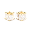Brass Pave Clear Cubic Zirconia Beads CU-CBAF71E-01G-1