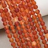 Frosted Natural Red Agate Beads Strands G-F372-6mm-7