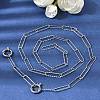 5MM 201 Stainless Steel Textured Paperclip Chain Necklaces for Unisex NJEW-K302-14P-2