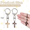20Pcs Wood Cross Pendant Decorations HJEW-YW00293-2