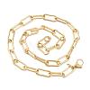 Vacuum Plating 304 Stainless Steel Paperclip Chain Necklaces STAS-A051-07G-2