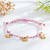 Adjustable Ocean Stainless Steel Charm Braided Cotton Cord Bracelets CF1138-3-1