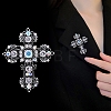 Baroque Style Cross Zinc Alloy Rhinestone Brooches PW-WGBF0CF-01-4