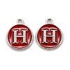 Platinum Plated Alloy Enamel Charms ENAM-S118-03H-P-1