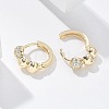 Brass Clear Cubic Zirconia Hoop Earrings EJEW-Q014-07G-5