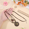 1Pc Bohemian Wood & Alloy Pendant Double Layer Necklaces for Women NJEW-CL0001-37-3