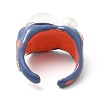 Acrylic Double Dragon Eye Open Cuff Ring RJEW-H111-03-3
