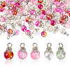 100Pcs Mixed Styles Glass Pendants PALLOY-TADJ00006-1