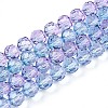 Baking Paint Transparent Glass Beads Strands DGLA-A035-T8mm-A06-2