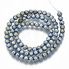 Electroplated Natural Lava Rock Beads Strands G-S352-30A-04-2