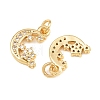 Brass Micro Pave Cubic Zirconia Charms KK-Q085-05E-G-2