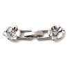 Brass Micro Pave Clear Cubic Zirconia Fold Over Clasps KK-C075-32P-1