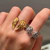Alloy Rhinestone Cuff Open Rings WGEE099-01-3