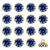 Flower Brass Micro Pave Cubic Zirconia Shank Buttons BUTT-WH0061-12B-1