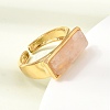 Brass with Natural Quartz Crystal Cuff Open Rings for Women GG-CBA0B5A-04G-07-3