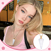 Natural Quartz Crystal Faceted Cone Pendant Perfume Bottle Necklaces with 304 Stainless Steel Cable Chain NJEW-WH0002-266F-5