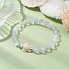 3Pcs Beach Dolphin & Turtle & Starfish Dyed Synthetic Turquoise Bead Bracelets BJEW-JB10251-6