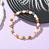 Synthetic Turquoise & Ocean White Jade Beads Stretch Bracelets for Women Men BJEW-JB13734-1