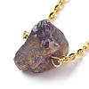 Natural Amethyst Irregular Nugget Pendant Necklace G-E155-03G-04-2