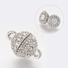 Alloy Rhinestone Magnetic Clasps X-RB-H116-2-N-2