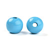 Painted Natural Wood Beads WOOD-A018-16mm-03-2