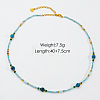 Handmade Natual Pearl & Natural Apatite & Shell Beaded Necklaces XL1709-15-1