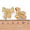 Brass Micro Pave Cubic Zirconia Twister Clasps KK-K422-02G-3