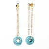 Synthetic Turquoise Dangle Stud Earrings EJEW-JE03730-03-2