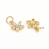 Brass Micro Pave Cubic Zirconia Charms ZIRC-L096-10G-2