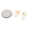 Natural Pearl Cherry Stud Earrings with 925 Sterling Silver Pins EJEW-T019-03G-5