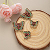 Butterfly Alloy & Rhinestone Dangle Stud Earrings FS-WGE670D-01-2