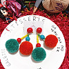 Round Polyester Dangle Stud Earrings FS-WG4E95A-02-1