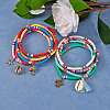 Handmade Polymer Clay Heishi Beads Anklets Sets AJEW-SW00007-4