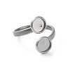 Non-Tarnish 304 Stainless Steel Open Cuff Ring Findings LS-X-STAS-E124-05A-P-2