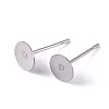 Tarnish Resistant 304 Stainless Steel Flat Round Blank Peg Stud Earring Findings X-STAS-S028-25-1