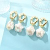 Brass Natural Keshi Pearl Stud Dangle Earrings EJEW-JE07093-1