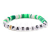 ST Patricks Acrylic & Polymer Clay Heishi Beads Stretch Bracelets for Women BK9964-18-1