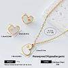304 Stainless Steel Enamel Heart Pendant Necklace & Stud Earrings Set for Women FZ5218-1-1