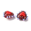 Baking Paint Glass Bumpy Beads Heart LAMP-V001-09H-6