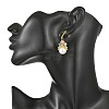 Natural White Jade & Imported Synthetic Howlite & Glass Pearl Dangle Earrings for Women EJEW-MZ00783-2